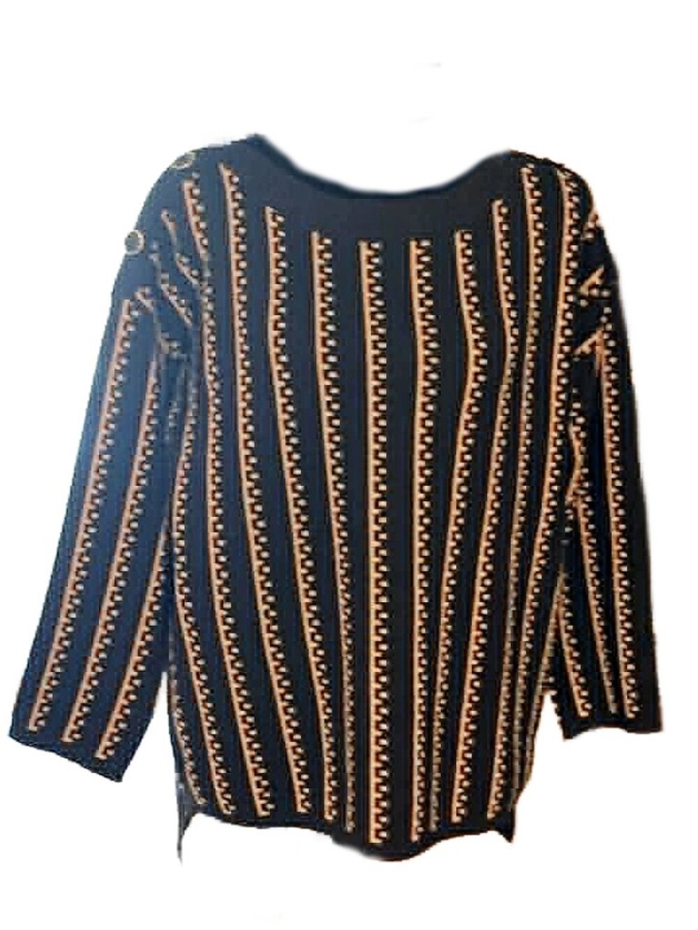 Vintage Cable & Gauge Geometric Print Sweater